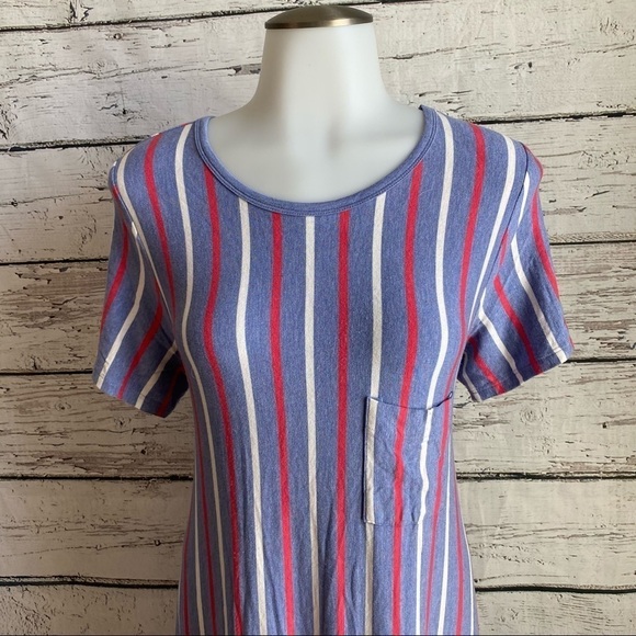 Red White and Blue striped LuLaRoe dress - Picture 5 of 7